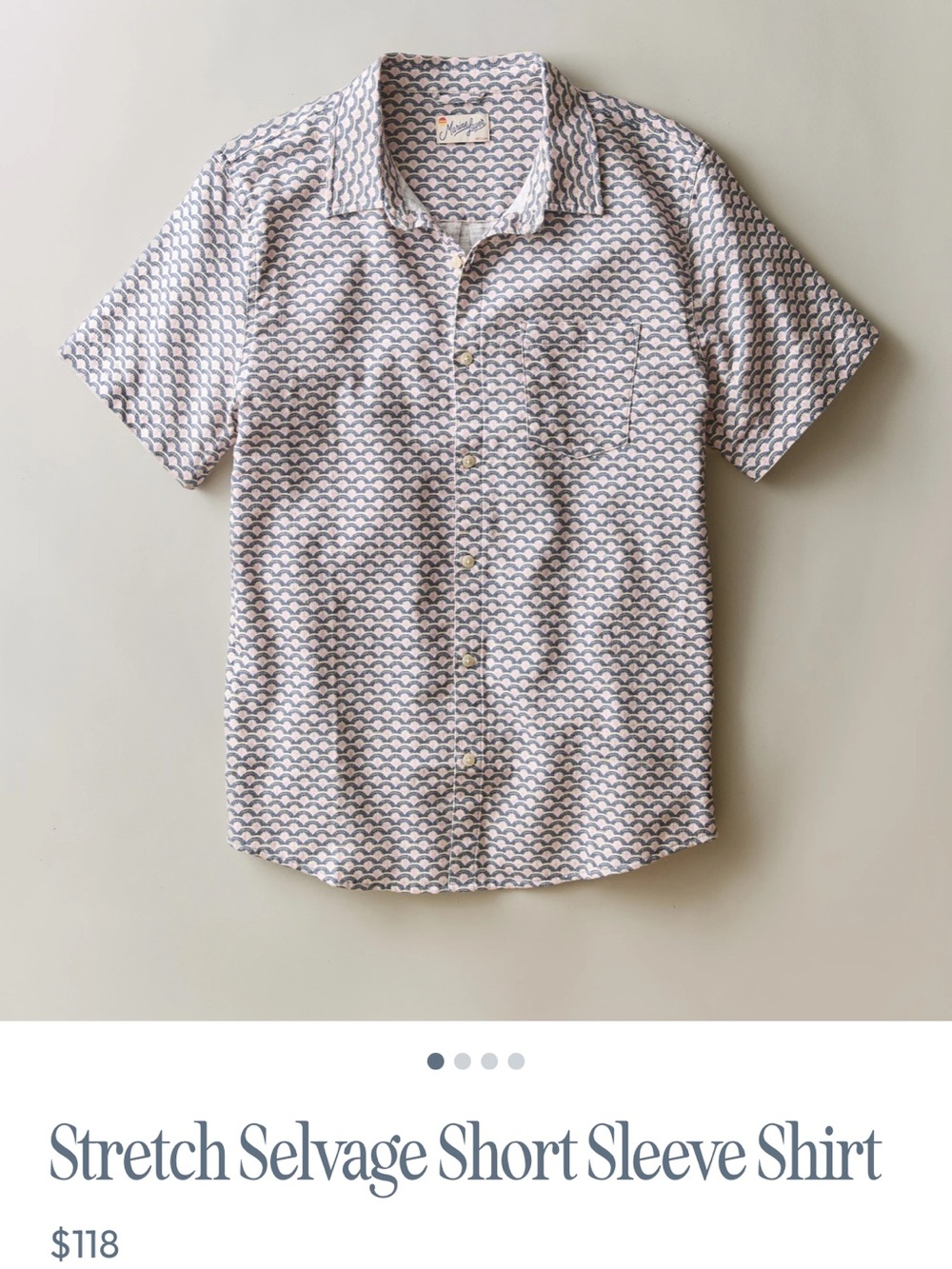 Marine Layer Stretch Selvage Short Sleeve Button Up Shirt